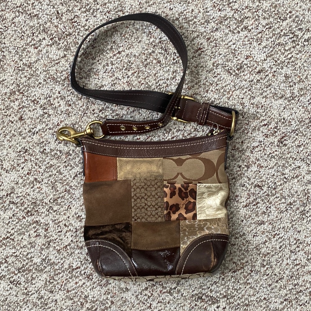Coach Holiday Patchwork Shoulder Crossbody Bag